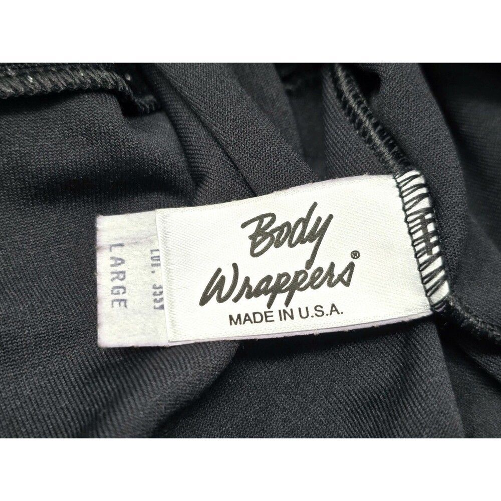 Body Wrappers VTG 90s Mesh Velvet Mock Neck Dance Midriff Glitter Top Adult L - Picture 16 of 16